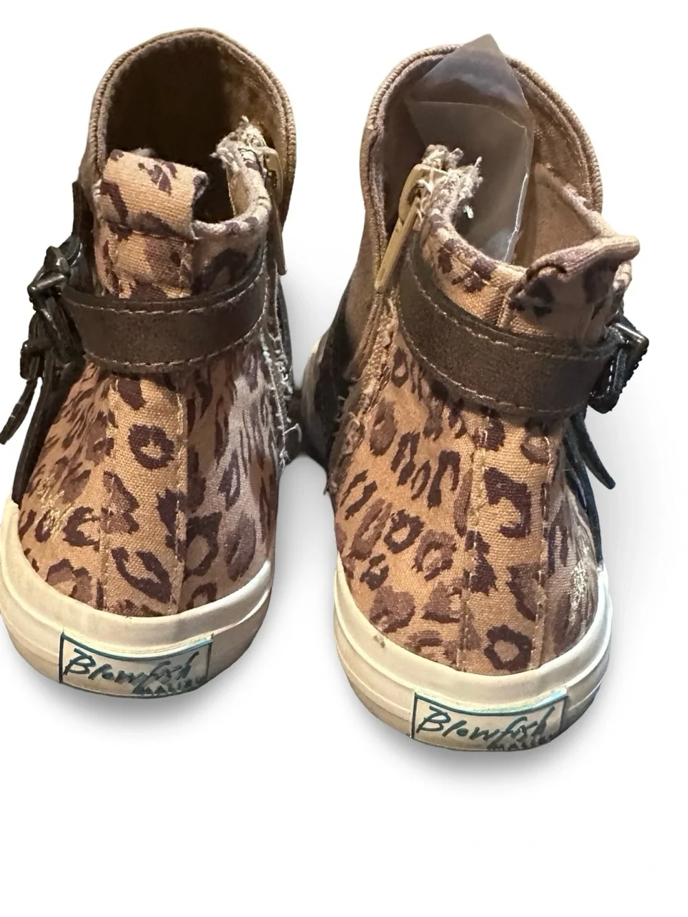Blowfish Women Brown High-Top Sneakers with Leopard Accent